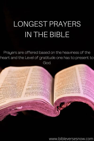 LONGEST PRAYERS IN THE BIBLE