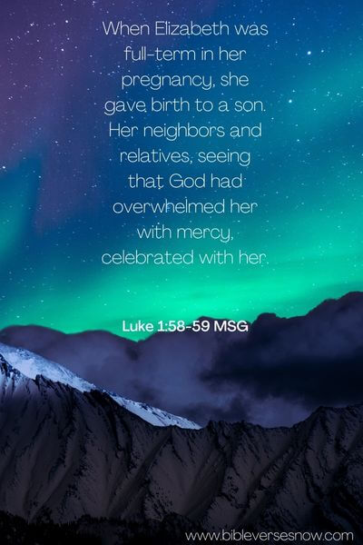 Luke 1:58-59 MSG