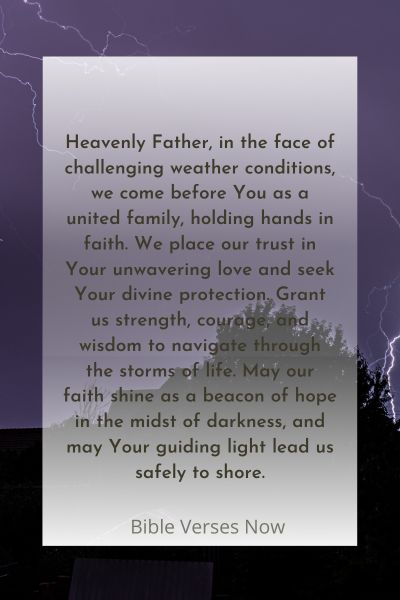 A Family Prayer for Safety in Challenging Weather Conditions
