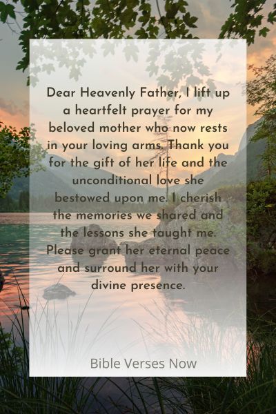 A Heartfelt Prayer for My Beloved Mother in Heavenfor God's Comfort in Your Time of Lossfor Strength and Patience in a Long Distance Relationship
