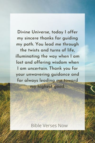 A Heartfelt Prayer of Thanks to the Universe for Guiding our Path