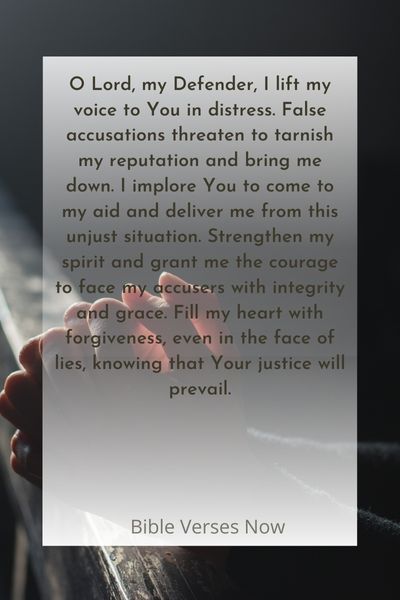 A Prayer for Deliverance from False Accusations