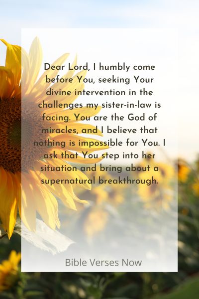 A Prayer for Divine Intervention in My Sister-in-Law's Challenges