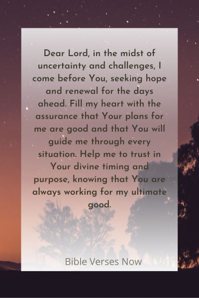 A Prayer for Hope and Renewal in the Coming Days