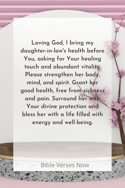 A Prayer for My Daughter-in-law's Health and Vitality
