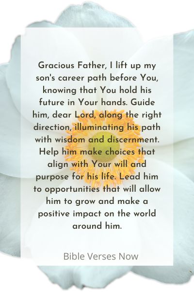 A Prayer for My Son's Career Path
