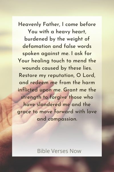 A Prayer for Restoration and Redemption from Defamation
