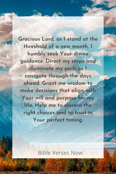 A Prayer for Seeking Guidance for the Upcoming Month