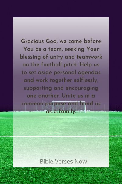 A Prayer for Unity and Teamwork on the Football Pitch