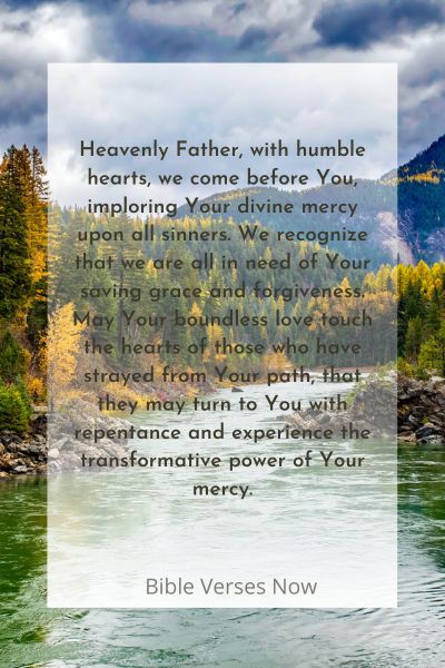 A Prayer for the Conversion of Sinners Imploring Divine Mercy