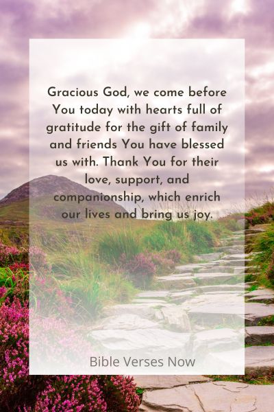 A Prayer of Gratitude for Our Family and Friends