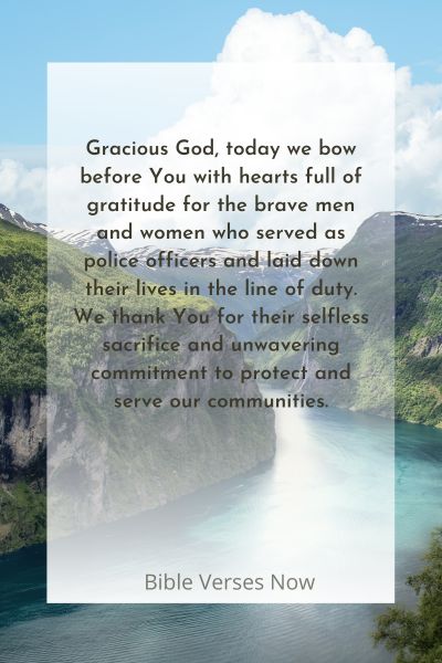 A Prayer of Gratitude for the Sacrifice of Fallen Police Officers