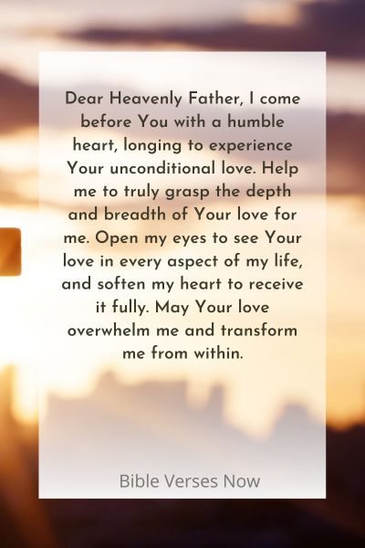 A Prayer to Experience God's Unconditional Love