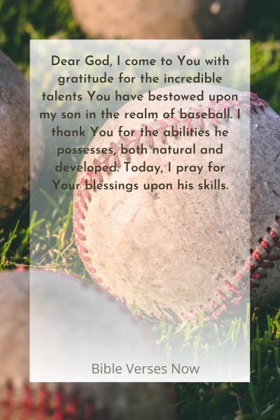 Blessings for My Son's Baseball Skills