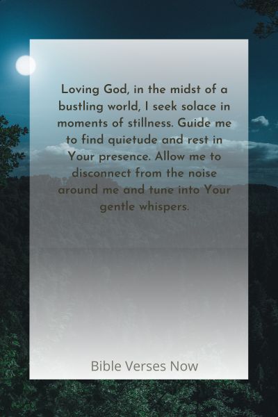 Help me find solace in the moments of stillness, dear God