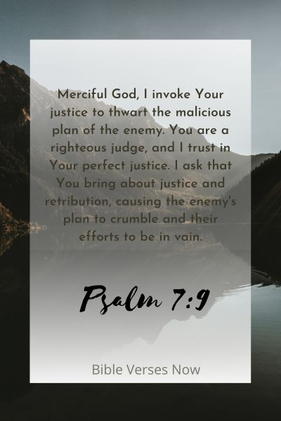 Invoking God's Justice to Thwart the Enemy's Malicious Plan