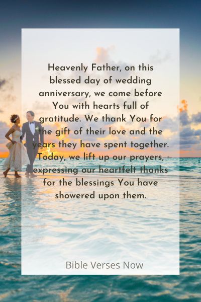 Offering Gratitude and Prayers for a Blessed Wedding Anniversary