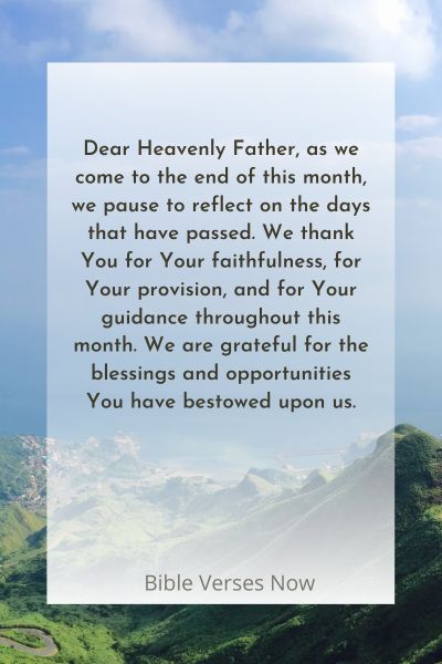 Prayer For End Of Month