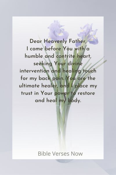 Prayer For Healing Back Pain