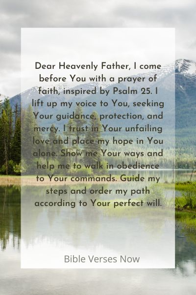 Prayer Of Faith Psalm 25