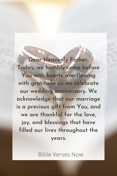 Prayer Thanks God For Wedding Anniversary