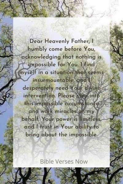 Prayer for Divine Intervention in Impossible Situations