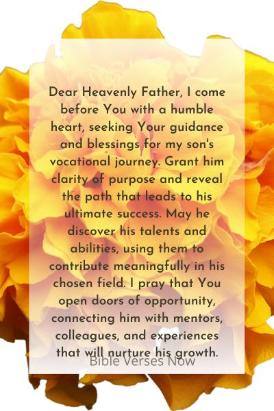 Prayer for My Son's Vocational Success