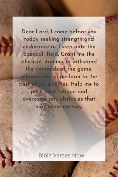 Prayer for Strength and Endurance on the Baseball Field
