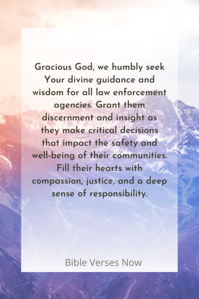 Praying for Divine Guidance and Wisdom for Law Enforcement Agencies