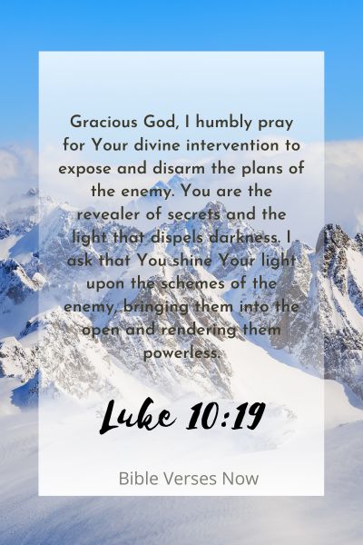 Praying for Divine Intervention to Expose and Disarm the Enemys Plans