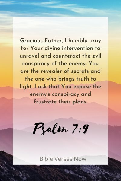 Praying for Divine Intervention to Unravel and Counteract the Enemy's Evil Conspiracy