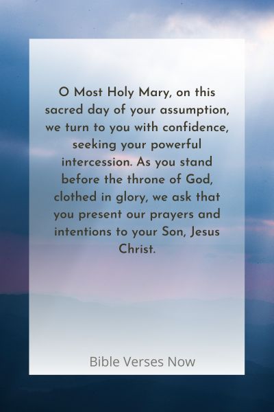 Praying for Mary's Intercession on the Feast of her Assumption