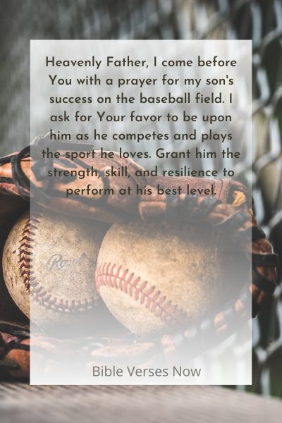 Praying for My Son's Success on the Baseball Field