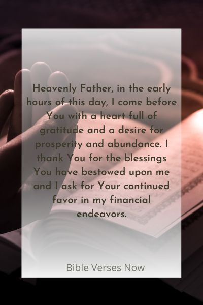 Praying for Prosperity and Abundance in the Early Hours