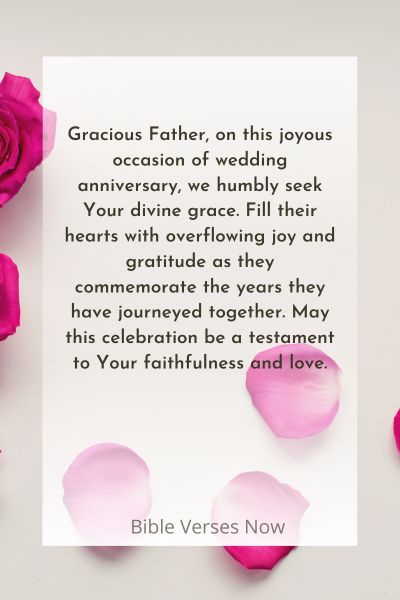 Seeking Divine Grace for a Joyful Wedding Anniversary Celebration