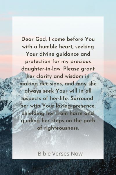 Seeking Divine Guidance and Protection for My Daughter-in-Law