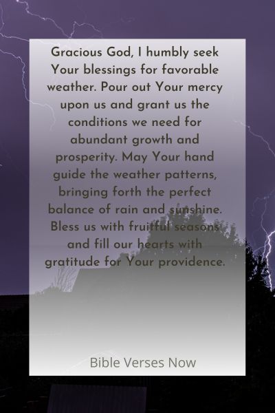 Seeking God's Blessings for Favorable Weather