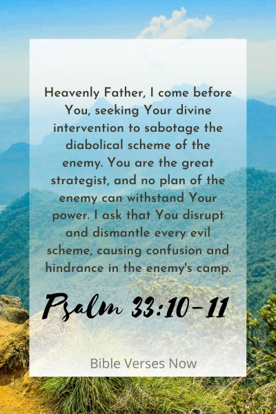  Seeking God's Intervention to Sabotage the Enemy's Diabolical Scheme