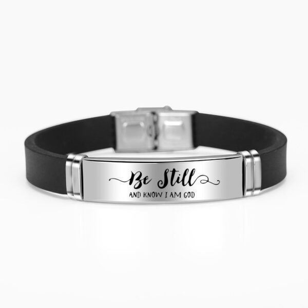 Hot Selling Quote Religious Jesus Inspirational Christian Scripture Bible Verse Faith Leather Bracelets For Men Stainless
