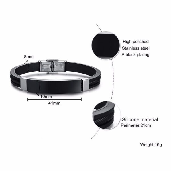 Vnox Cross Bible Verse Quotes Bracelets for Men Soft Silicone Bangle Comfort Wear Male Jesus Christ 2