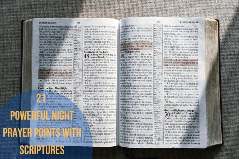 21 Powerful Night Prayer Points With Scriptures