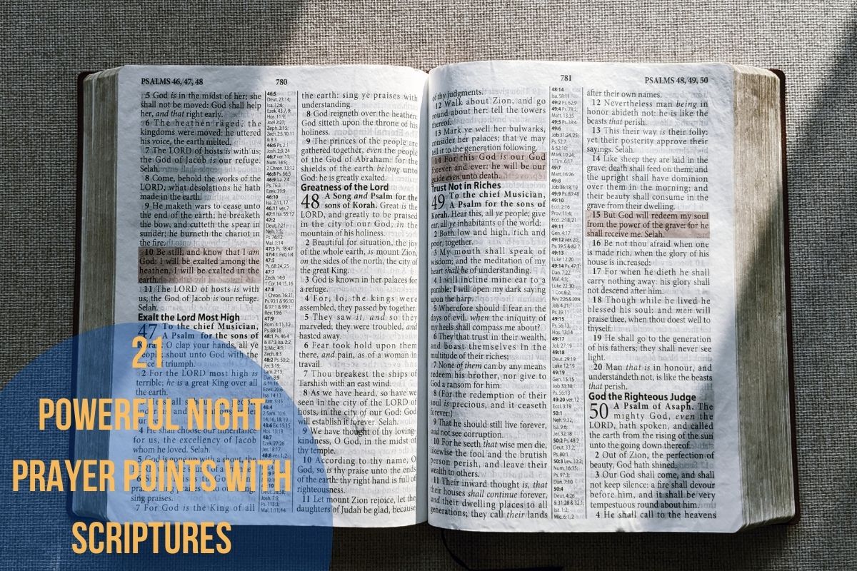 21 Powerful Night Prayer Points With Scriptures