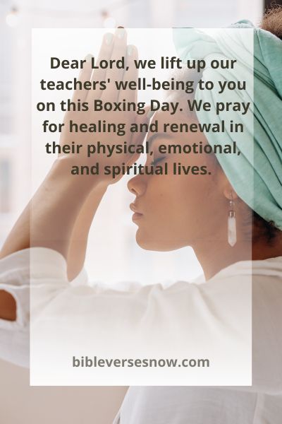 5. Boxing Day Prayers for Teachers Well Being
