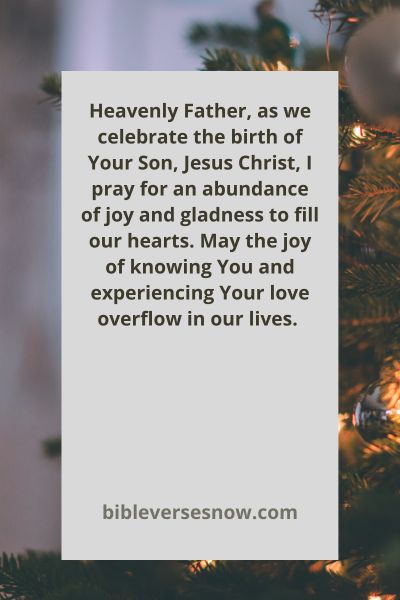 A Prayer for Joy and Gladness in the Christmas Season