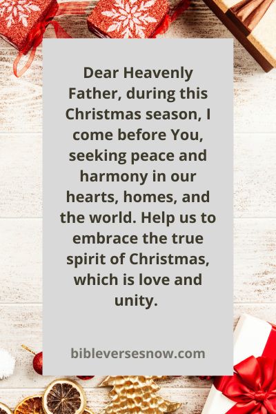 A Prayer for Peace and Harmony this Christmas