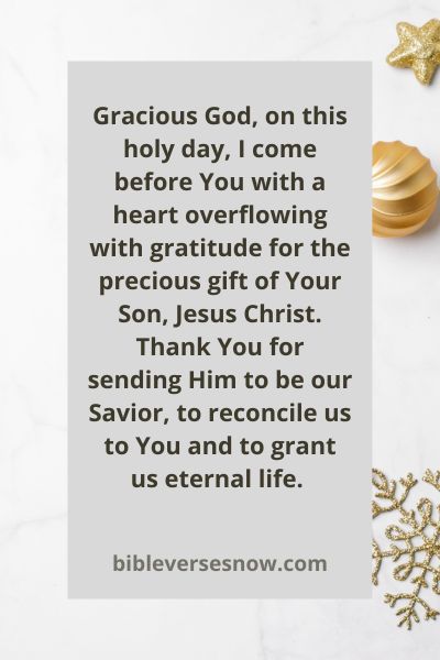 A Prayer of Gratitude for the Gift of Christs Birth