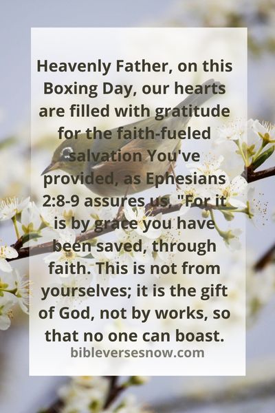 Boxing Day Prayers According to Ephesians 2 8 9