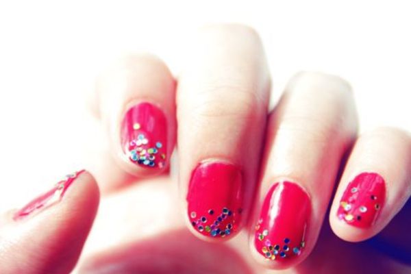 Glitter Tips Christmas Nail Art