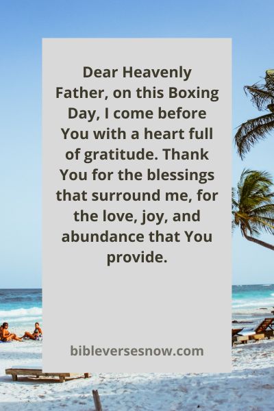 Gratitude for Boxing Day Blessings Day Gratitude Reflection