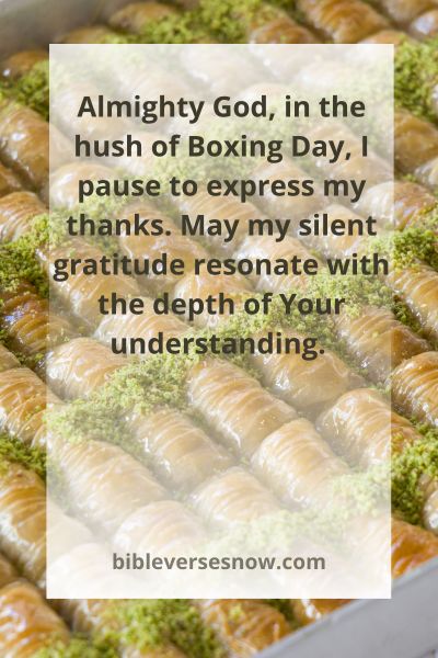 Silent Moments of Thanks on Boxing Day